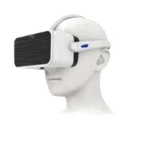 VR headset on a display head